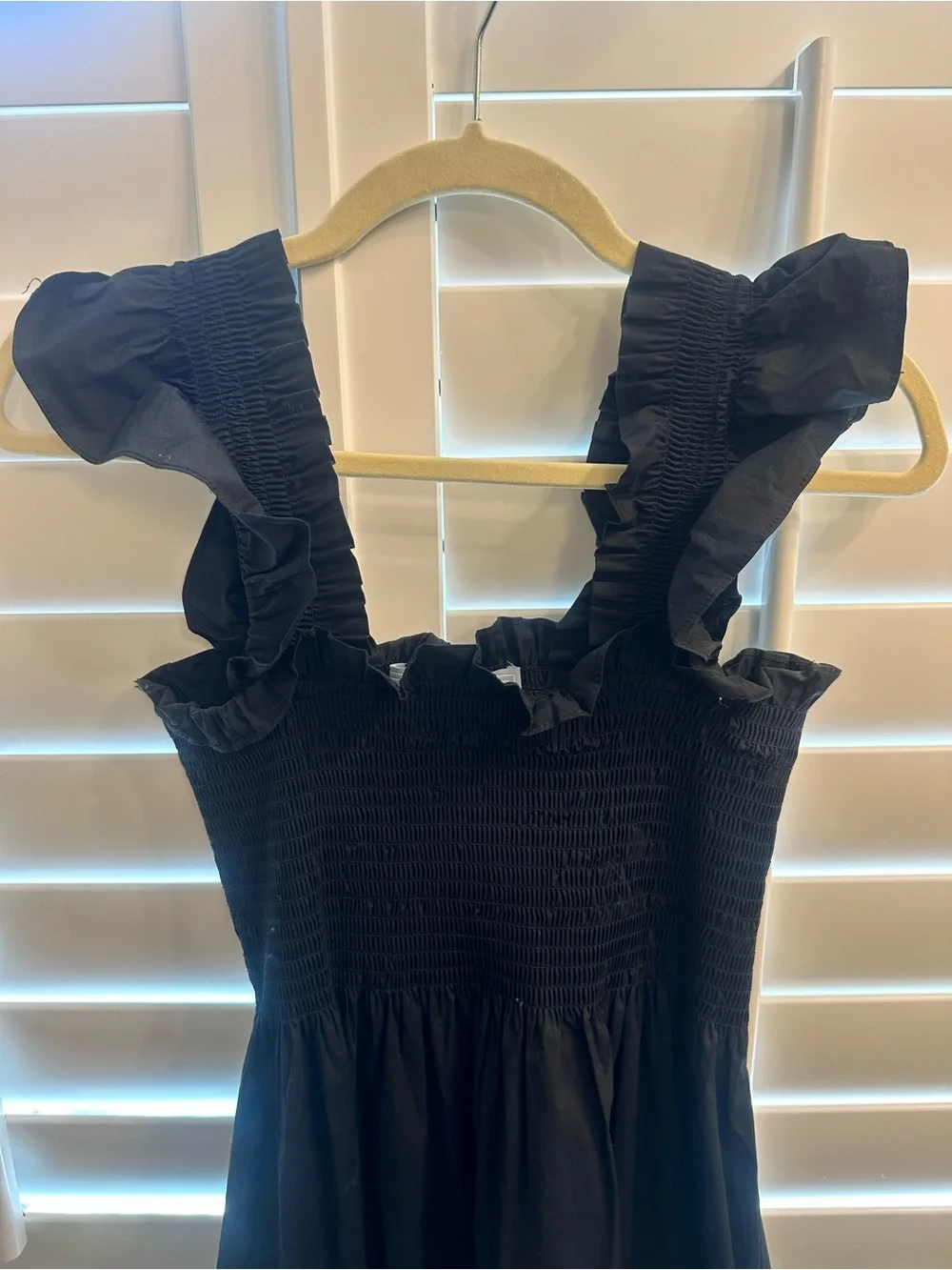 Hill House Black Smocked Nap Dress with Ruffle Trim - Picture 2 of 4
